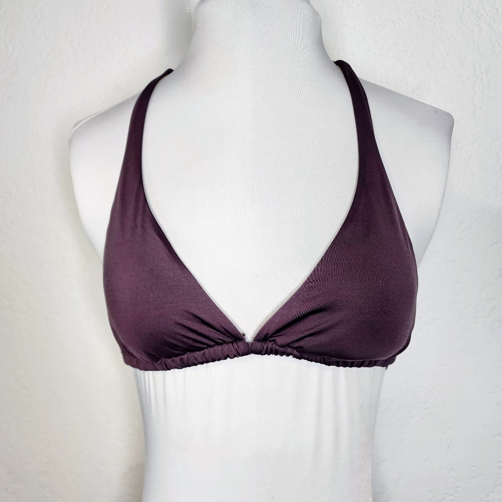 Victoria's Secret Purple Triangle Bikini Bra Top Sz M w Triangle Back Panel